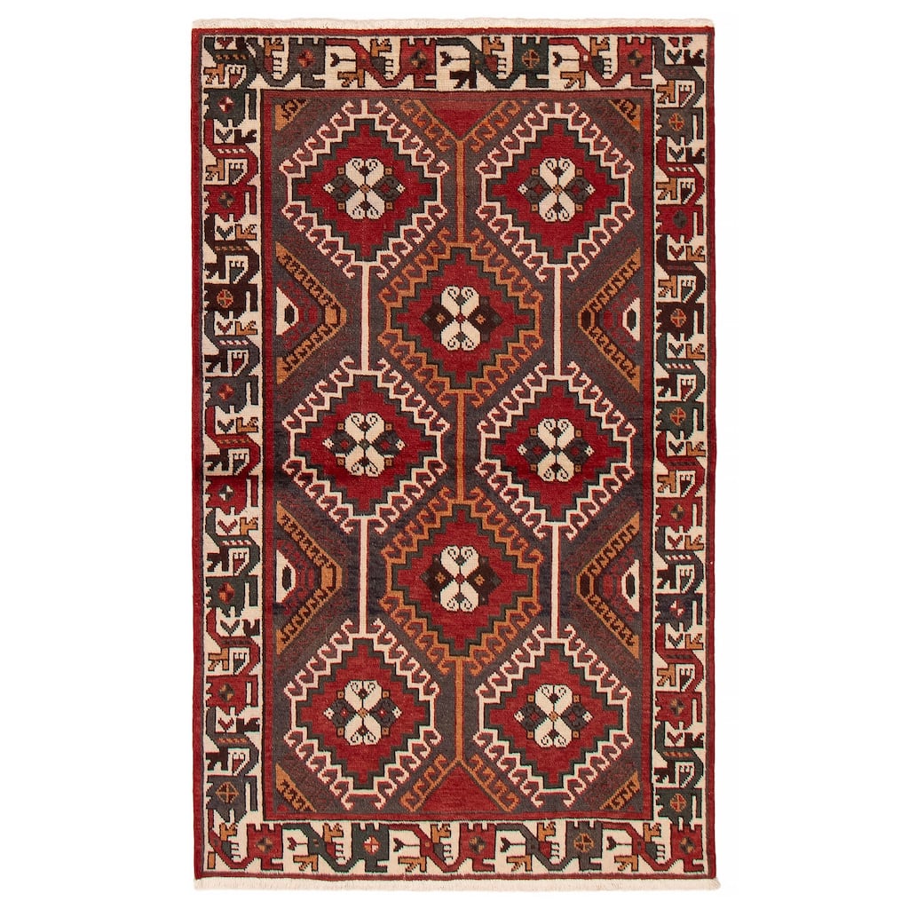 ECARPETGALLERY Hand-knotted Andelz Red Wool Rug - 4'1 x 6'9