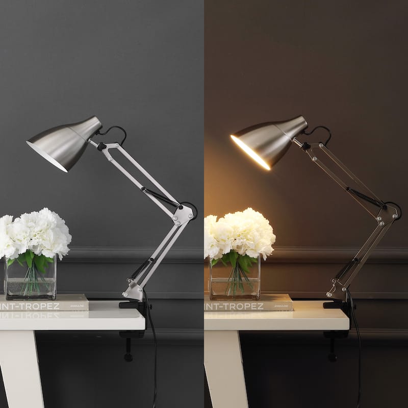 Hugo 28.5" Classic Industrial Adjustable Articulated Clamp-On LED Task Lamp, by JONATHAN Y