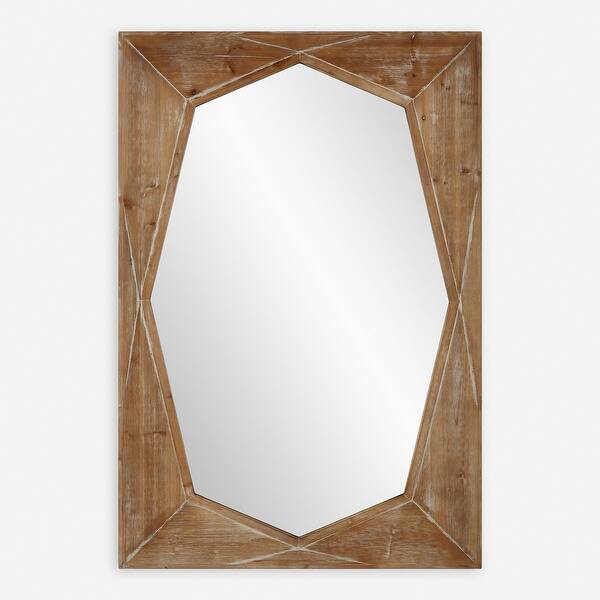 slide 2 of 6, Uttermost Marquise Natural Wood Mirror - 35.5"W x 52.25"H x 2"D