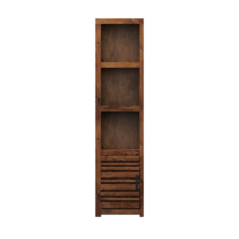 Bridgevine Home Sausalito 78 inch high Left Pier Cabinet, No Assembly Required, Whiskey Finish - Whiskey
