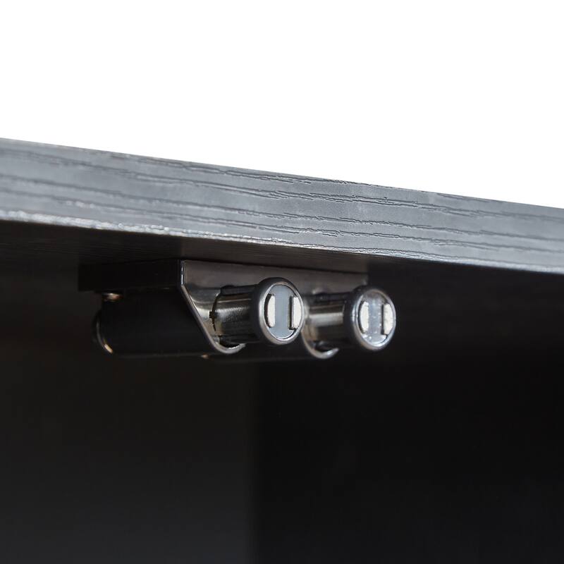 Sideboard Storage Cabinet with wave pattern Buffet Cabinet Wooden Vertical Striped Cabinet for Kitchen/Bedroom/Entryway