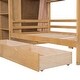 preview thumbnail 20 of 18, Natural Twin Size Solid Wood House Bed with Two Drawers & Wardrobe