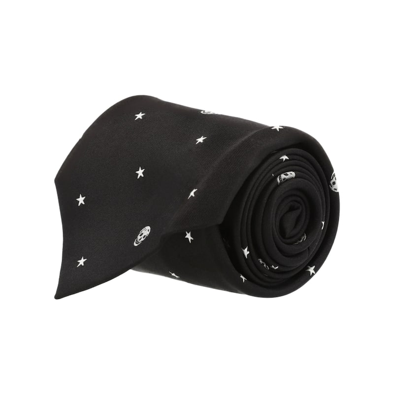 Alexander McQueen Stars And Skulls Silk Tie - Black Ivory