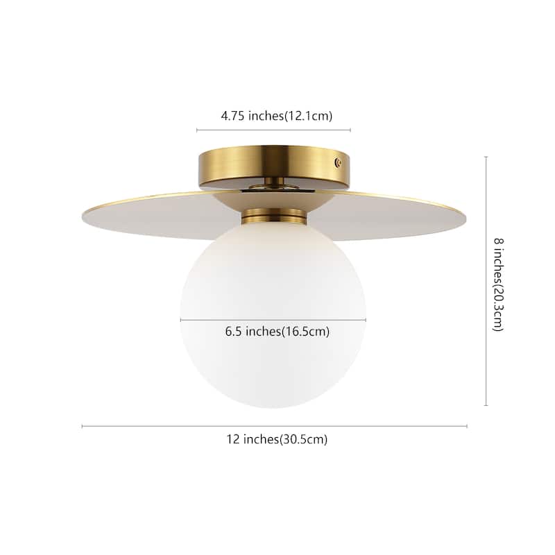 SAFAVIEH Lighting Esperanza Flush Mount - 12" W x 12" D x 8" H - Painted Gold - 12Wx12Dx8H