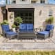 Option Grey Wicker Blue Cushion