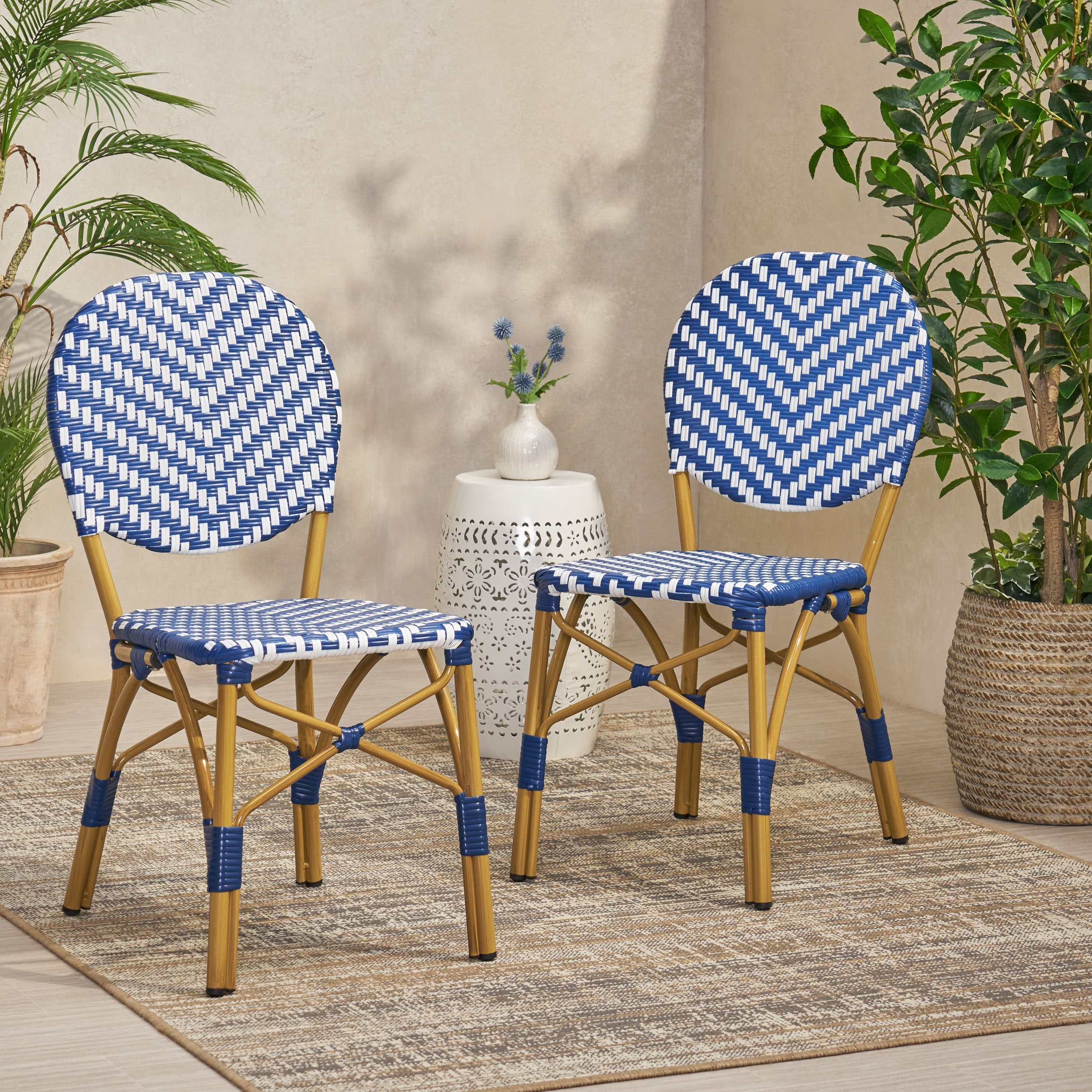 Outdoor French Bistro Chairs Set, Durable and Stylish for Relaxation