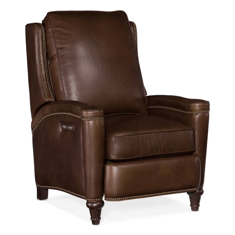 Hooker Furniture RC216-PH Rylea 31" Wide Leather Power Recliner with - Valencia Arroz / Dark Wood