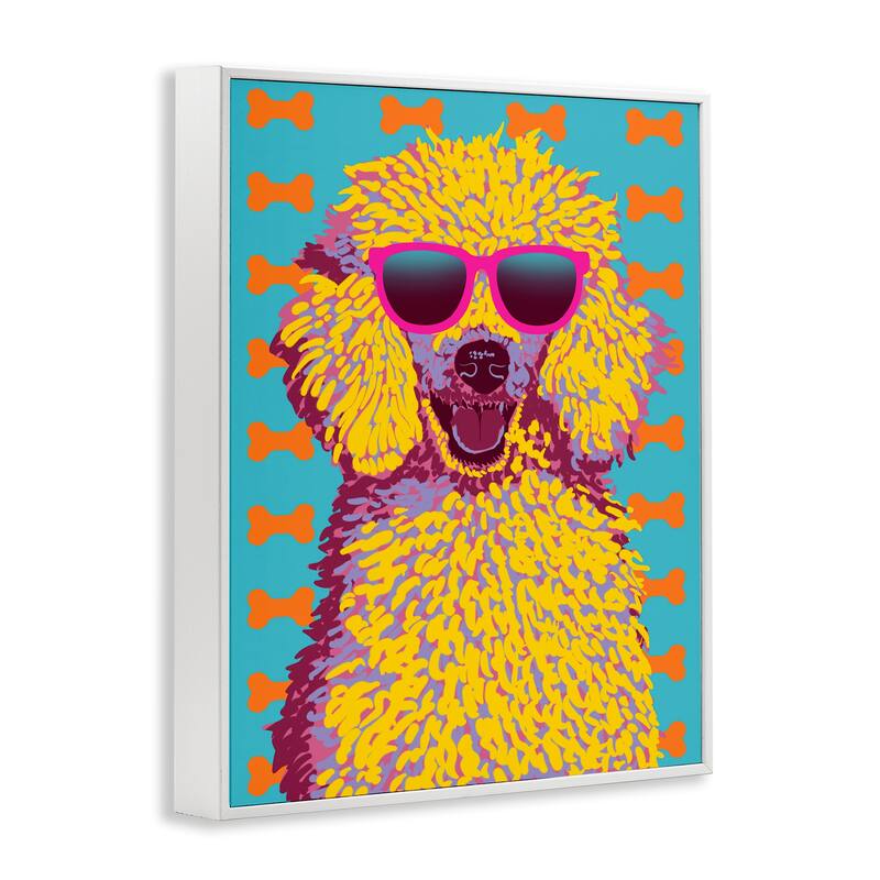 Stupell Retro Pop Poodle Framed Giclee Art Design By Marcus Prime