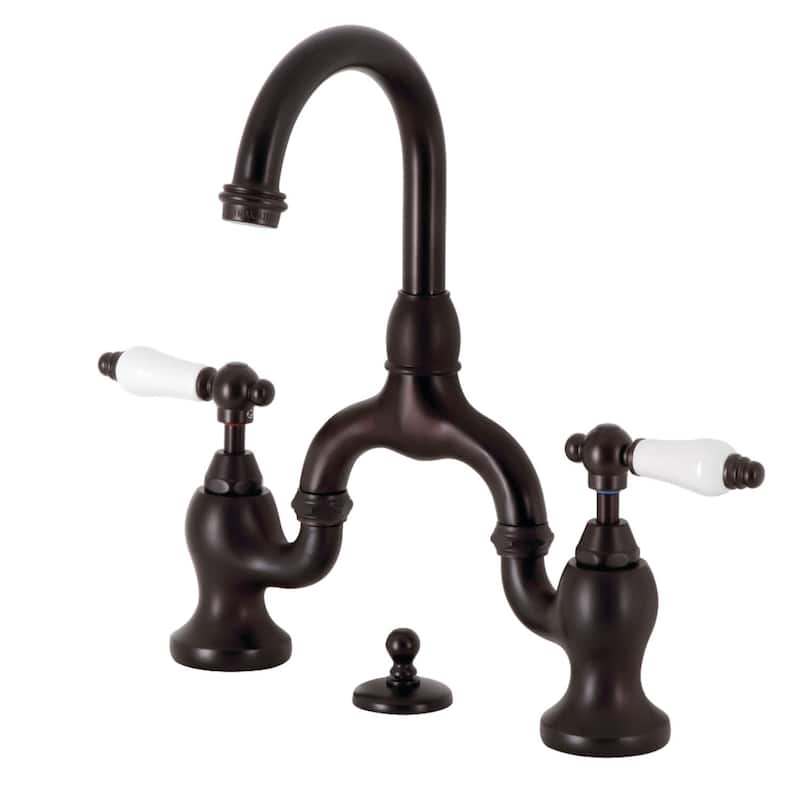 Kingston Brass KS799.PL English Country 1.2 GPM Bridge Bathroom Faucet - Oil Rubbed Bronze