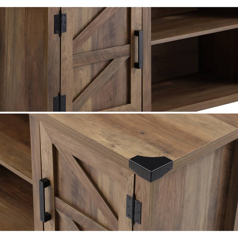Farmhouse Barndoor TV Stand Entertainment Center for TVs up to 70-inch