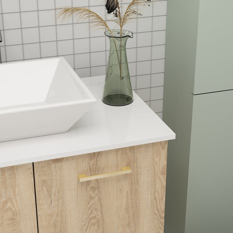 Timechee 29.9"W Single Bathroom Vanity Set Oak