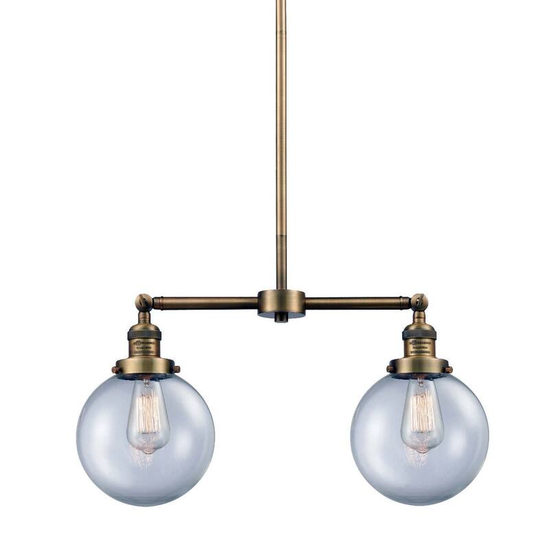 Innovations Lighting Beacon 2 Light 25" Wide Linear Chandelier - Brushed Brass / Clear