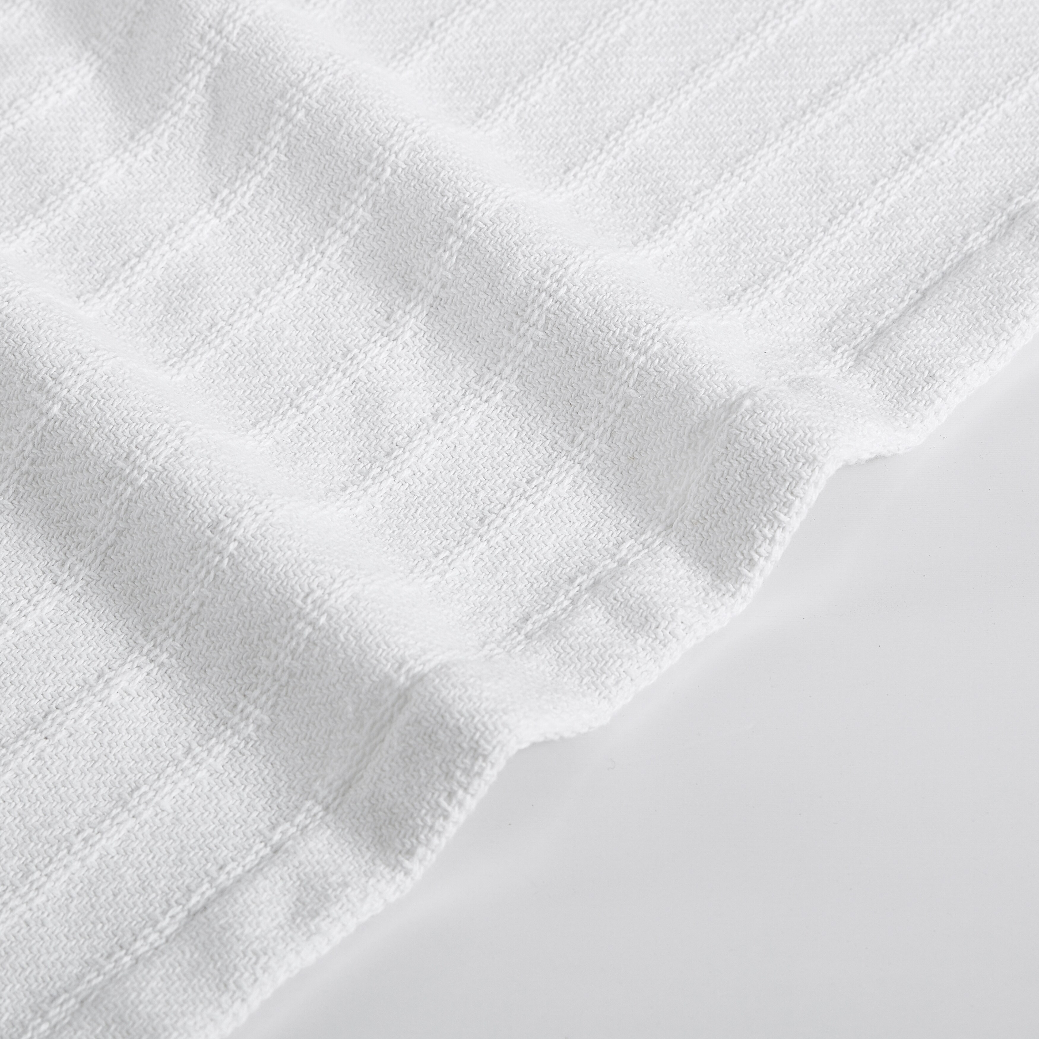 Vera Wang All Over Rib Cotton White Blanket Full Queen