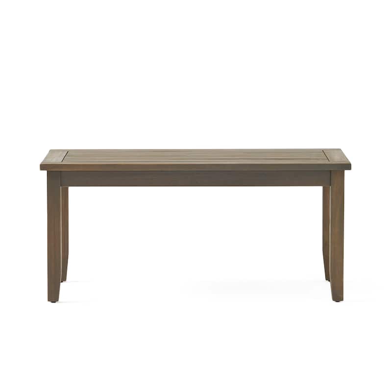 Peyton Outdoor Cushioned Acacia Wood Loveseat and Table Set by Christopher Knight Home