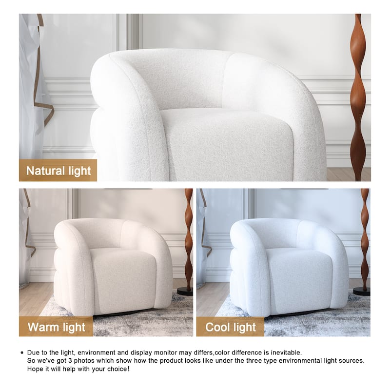 Upholstered Boucle Swivel Accent Chair