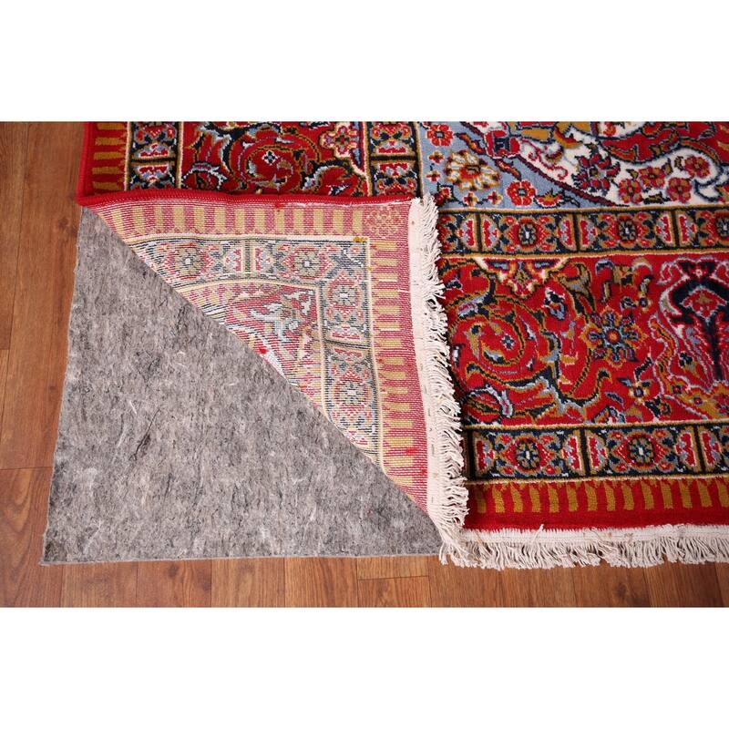 Pictorial Medallion Red Kashan Turkish Area Rug Machine Made Carpet - 9'8" x 12'5"