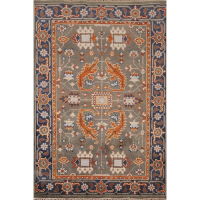 Oushak Oriental Area Rug Handmade Wool Carpet - 4'0"x 5'11"