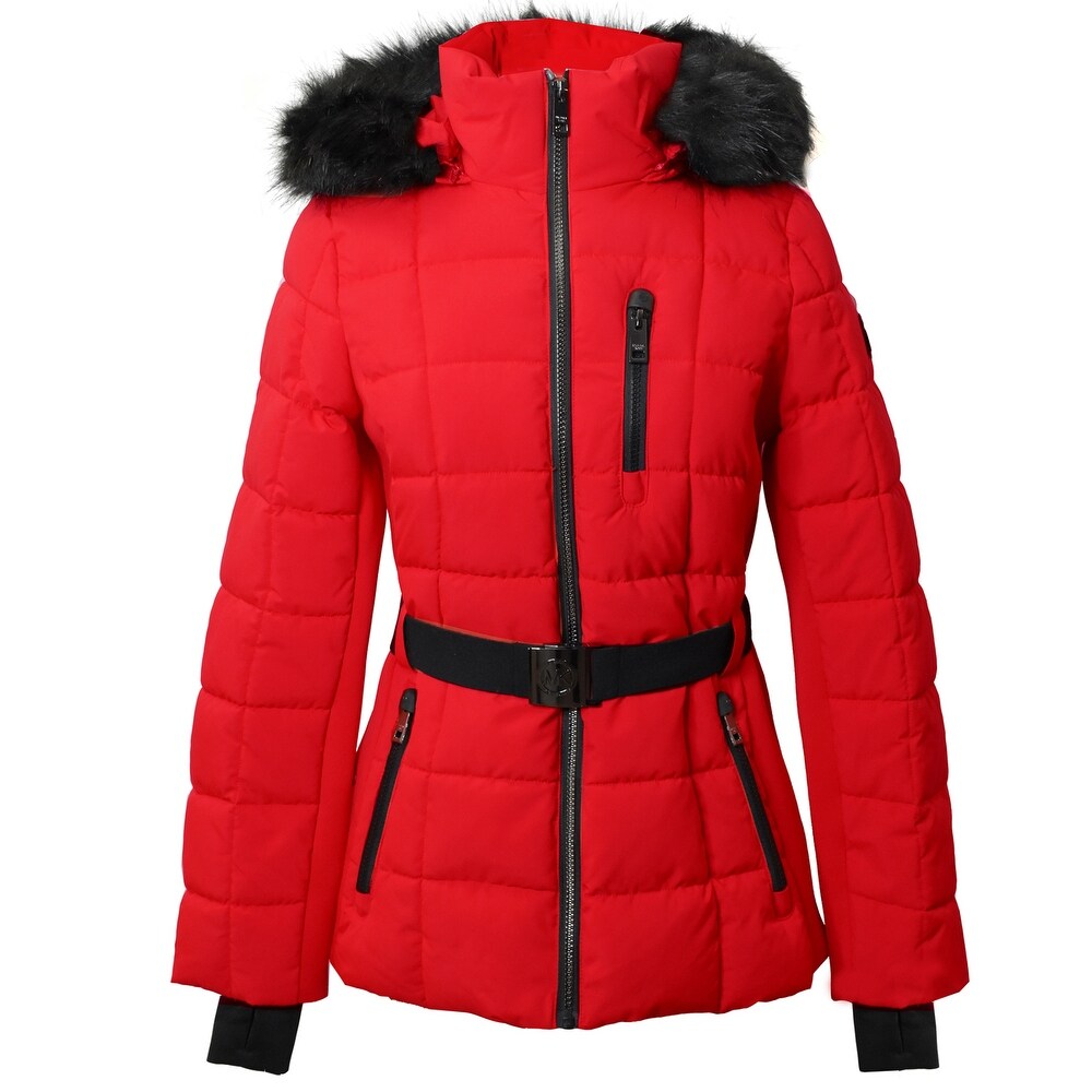 michael kors red puffer jacket