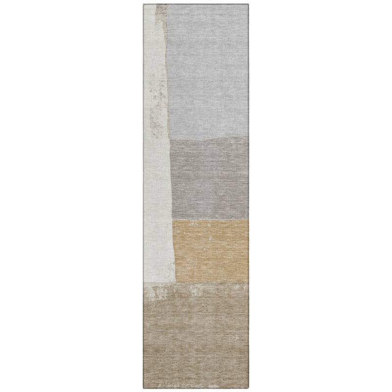 Machine Washable Indoor/ Outdoor Abstract Kraig Chantille Rug