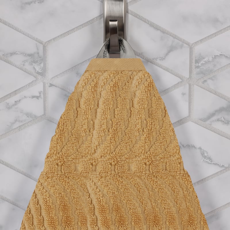 Superior Chevron Zero Twist Solid and Jacquard Cotton 6 Piece Towel Set