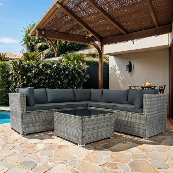 Grey rattan couch sale