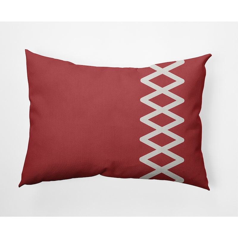 Zipper Stripe Nautical Decorative Indoor Pillow - 14" x 20" - Ligonberry Red