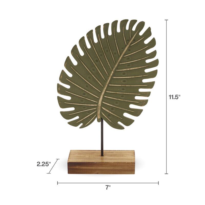 Elements Green Leaf Tabletop Décor, 12X7 Inch