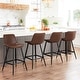 preview thumbnail 12 of 43, LUE BONA Faux Leather Bar Stools Counter Height Stools with Backs and Metal Legs (Set of 4)