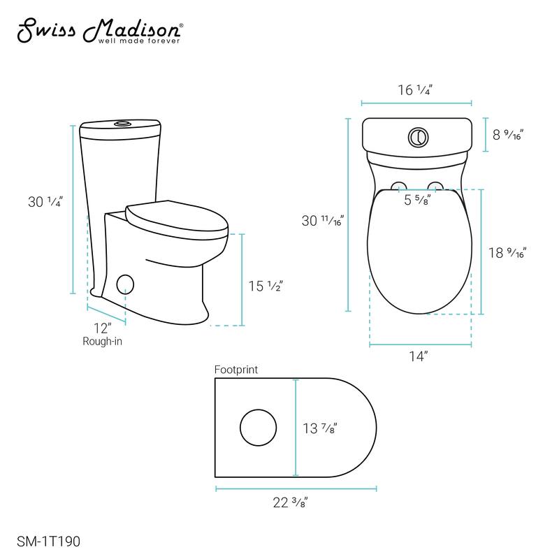 Santorini One-Piece Elongated Toilet Dual-Flush 1.1/1.6 gpf - Glossy White