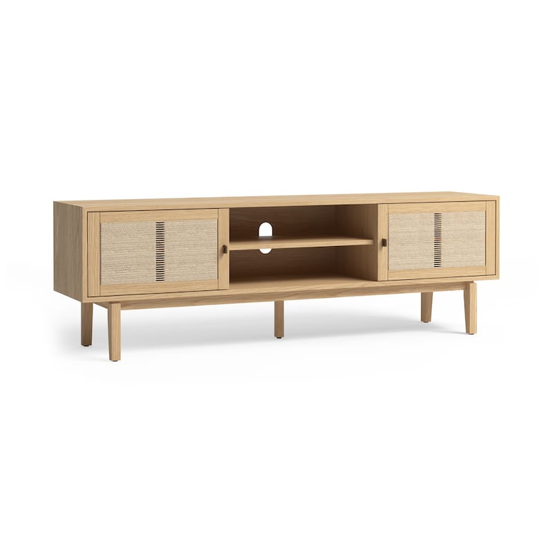 Studio London Wooden TV Stand with Doors Contemporary Media Console