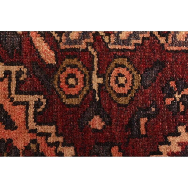 ECARPETGALLERY Hand-knotted Kayseri Vintage Dark Red Wool Rug - 3'7 x 5'7
