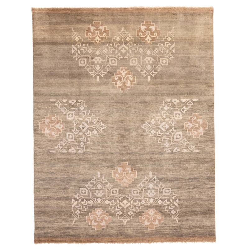 ECARPETGALLERY Hand-knotted Jules Serapi Sage Wool Rug - 7'9 x 10'1