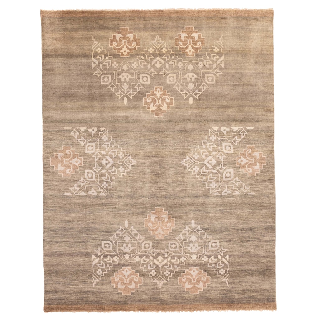 ECARPETGALLERY Hand-knotted Jules Serapi Sage Wool Rug - 7'9 x 10'1