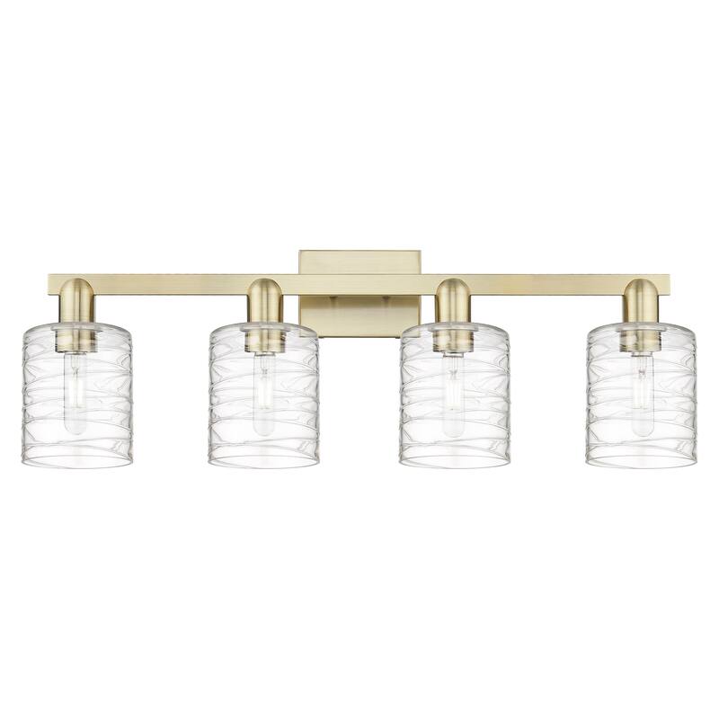 Innovations Lighting Endless Possibilities Arcadia - Cobbleskill - 4 Light 32" Bath Vanity Light - Deco Swirl/Antique Brass