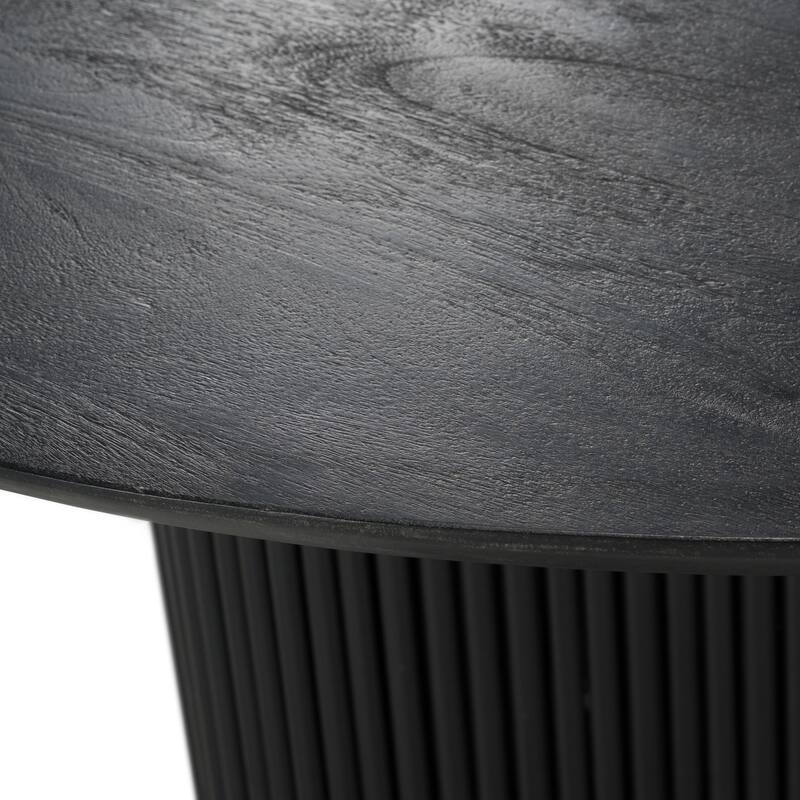 Modrest Myra Modern Black Wood Round Dining Table