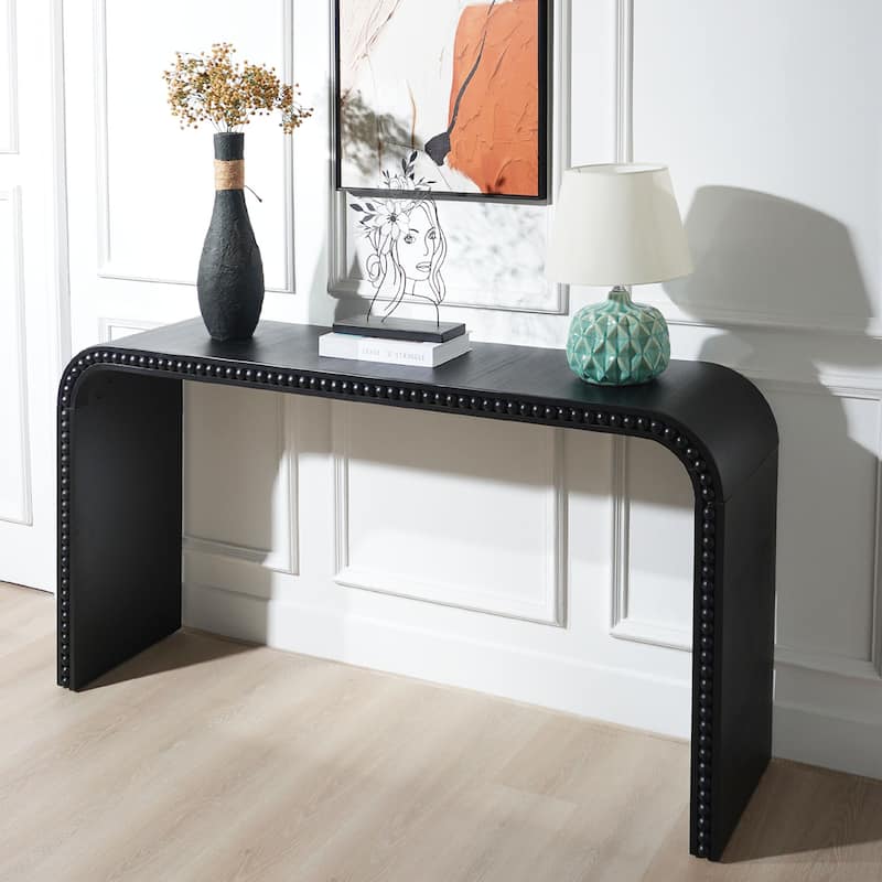 Black wood Console Table