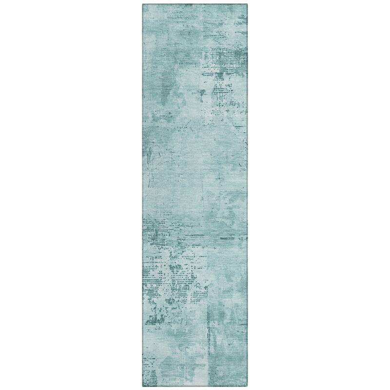 Machine Washable Indoor/ Outdoor Abstract Modern Chantille Rug