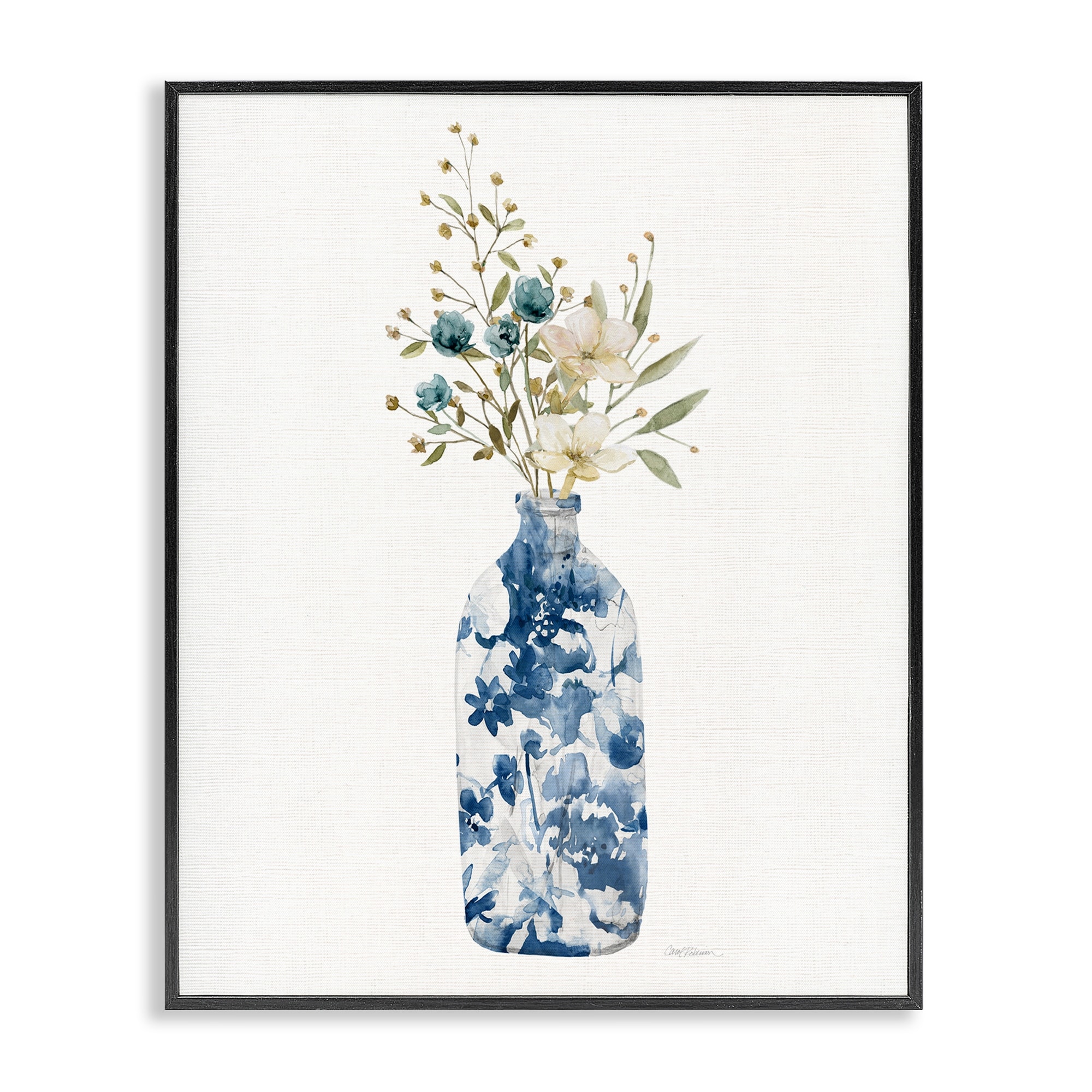 Stupell Chinoiserie Blooms White Florals Framed Giclee Art Design By Carol Robinson