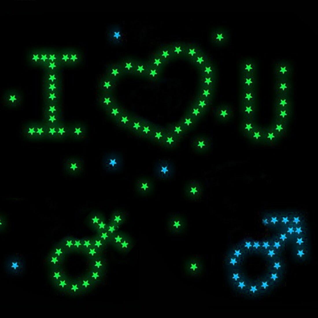Shop Room Pvc Star Shaped Removable Glow In The Dark Decor Wall