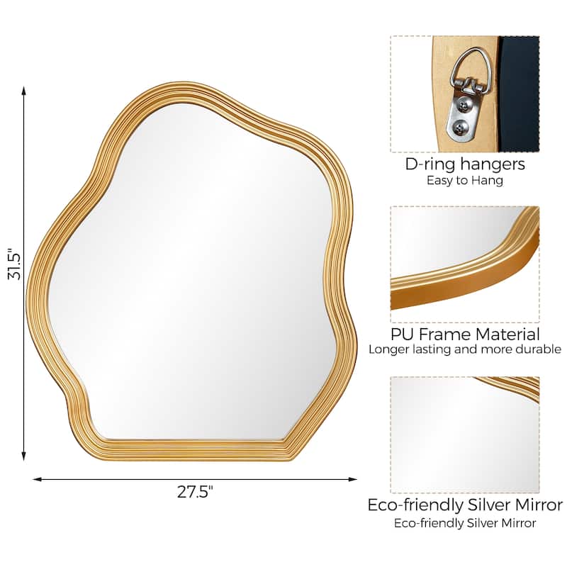 Asymmetrical Cloud Shaped Accent Wall Mirror - 31.5"×27.5"