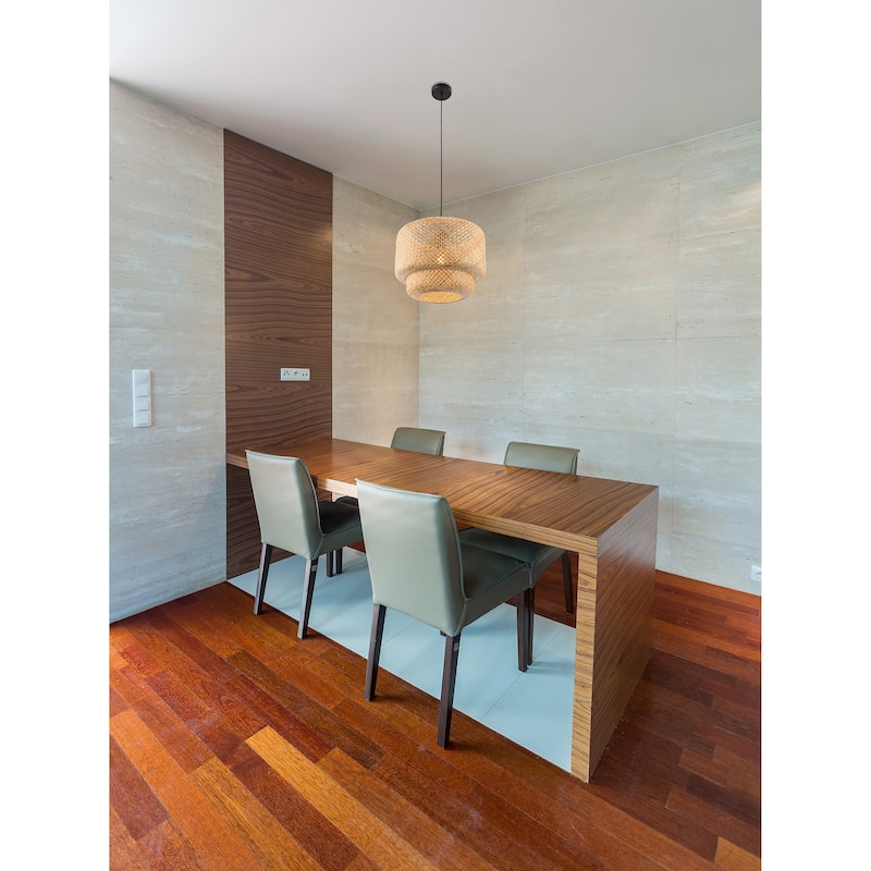 Hettonle - 1-Light Pendant - Natural Bamboo Finish