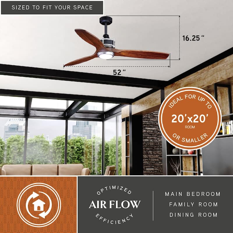 Curtiss 3-speed 52-inch Indoor or Outdoor Ceiling Fan