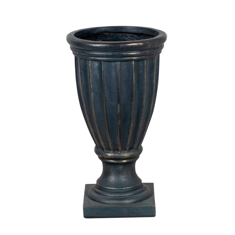 Christopher Knight Home - 26.77"H Fluted MGO Pedestal Urn Planter for Garden, Patio & Front Porch
