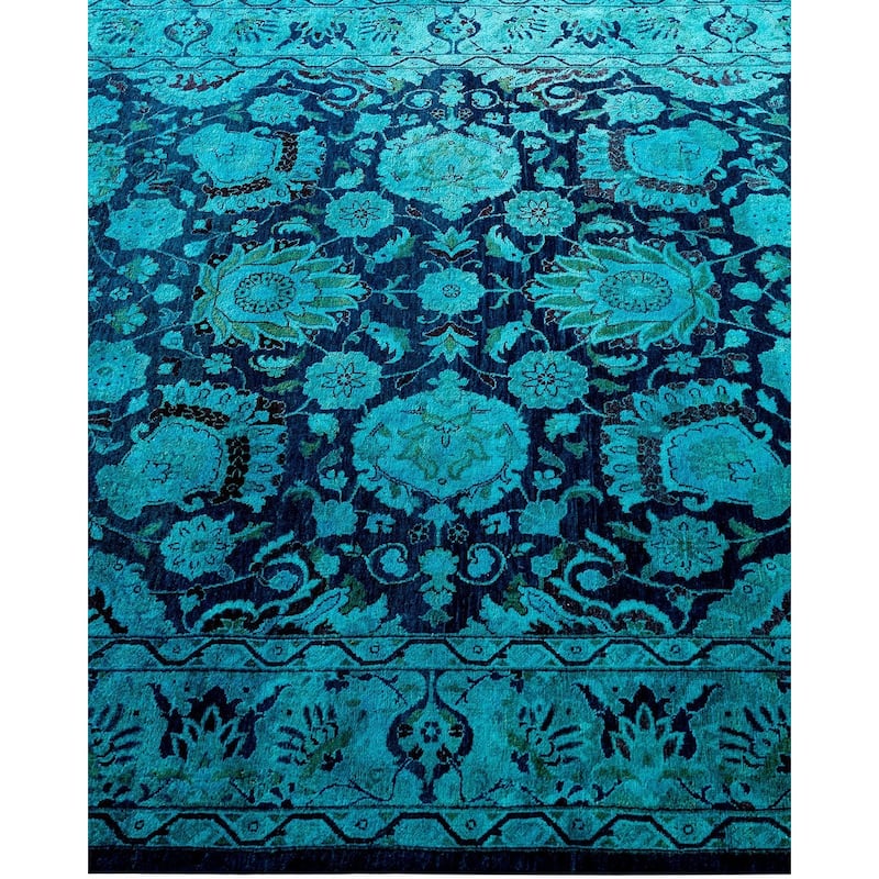 Overdyed, One-of-a-Kind Hand-Knotted Area Rug - Blue - 4' 8" x 7' 2"