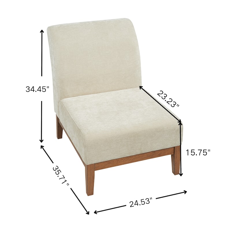 Darcy Brown Leather Slipper Chair by Christopher Knight Home - 24.50" L x 34.25" W x 34.00" H