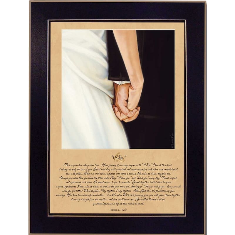 TrendyDecor4U Contemporary "I Do" Framed Print Wall Art by Bonnie Mohr