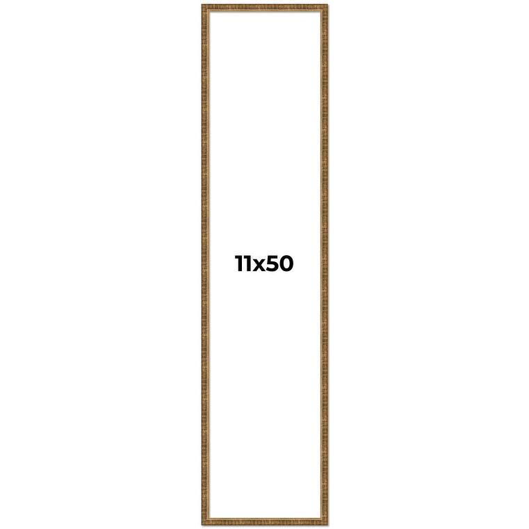 11x50 Frame Gold Solid Wood Picture Frame - Complete Modern Photo