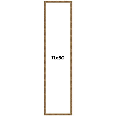 11x50 Frame Gold Solid Wood Picture Frame - Complete Modern Photo
