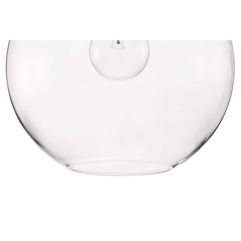 Chrome 1-Light 14 Inch Globe Shaped Clear Glass Pendant