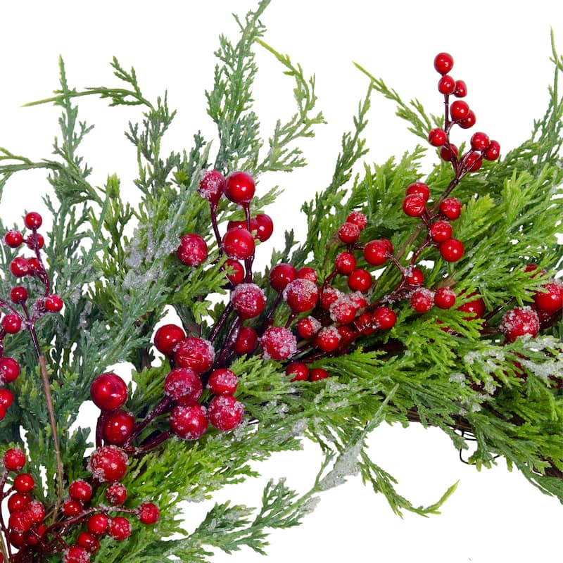 Real Touch™️ Iced Berries Pine Artificial Christmas Wreath 24" Unlit